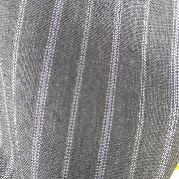 Perry Ellis 2 Piece Suit SZ 40T x 34 Grey w/Mauve & Grey Pinstripes 100% Wool - Picture 8 of 16